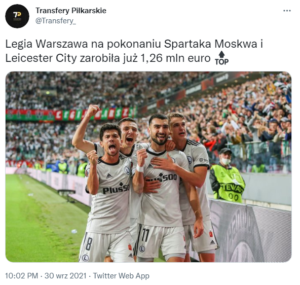 Tyle Legia ZAROBIŁA na POKONANIU Spartaka i Leicester O.o